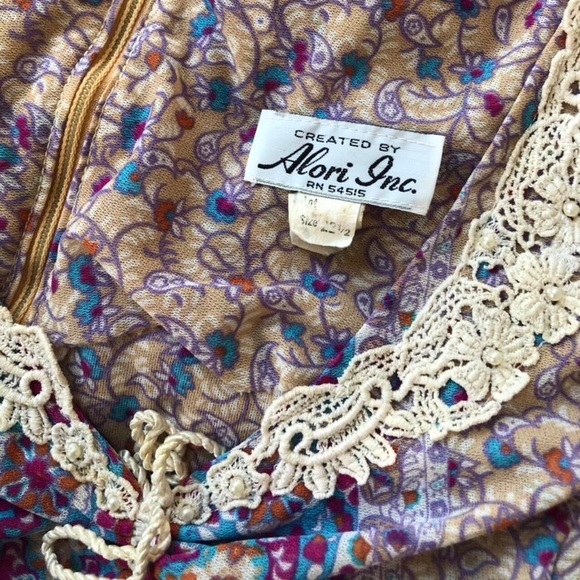 60s vintage lace up prairie dress - Picture 4 of 4